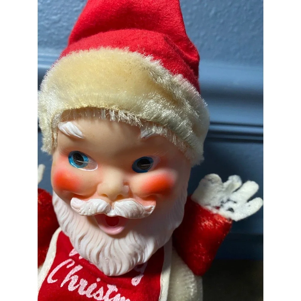 VTG Gunderful Creation Santa Rubber Face Roly Poly Musical Chime Doll Gund Japan